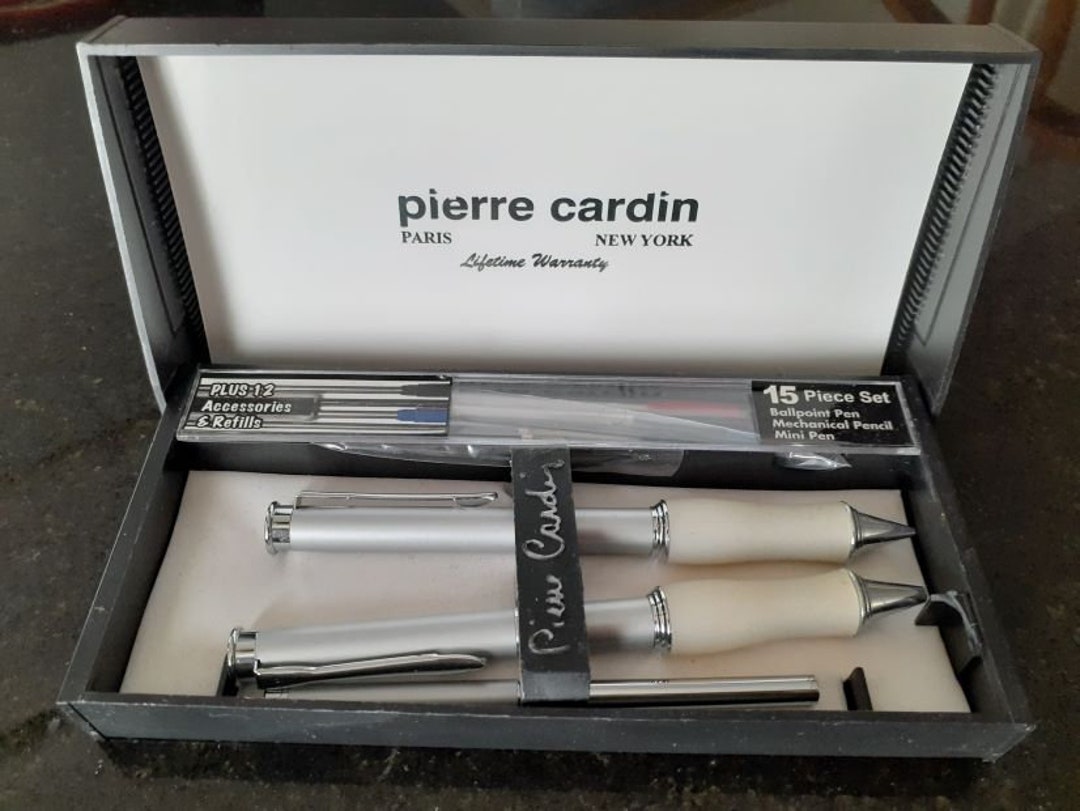 PIERRE CARDIN Silver Tone Comfort Grip Ballpoint Pen Mechanical