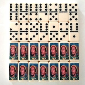 Awesome BOB MARLEY Reggae Legend Music Jamaican Dominoes Double Six 28 Set Tiles Games Casino Gambling Man Cave Rastafarian Rasta Enthusiast