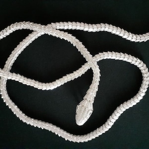 14KT White Gold Plated Encrusted W/ Cubic Zirconia  Eye Snake Serpent Multifunctional Jewelry Long Necklace Choker Wrap Around Bracelet Belt