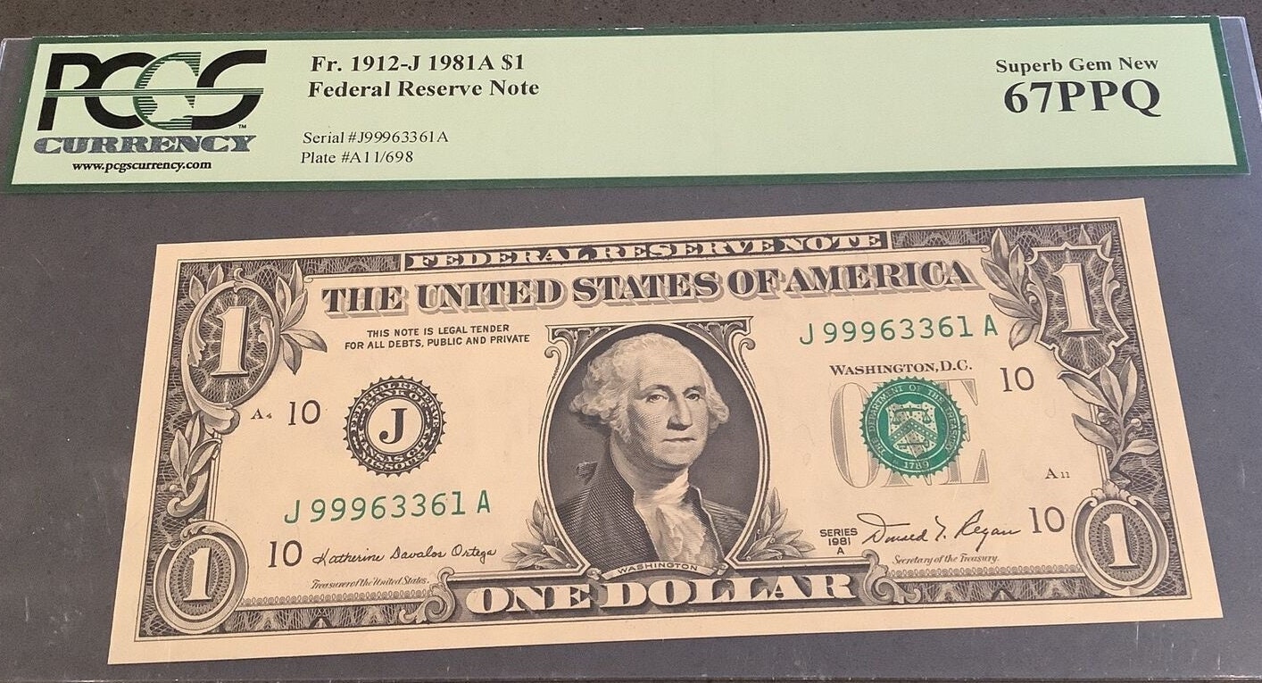 Kansas City 1981A 1 Dollar Bill Federal Reserve Note