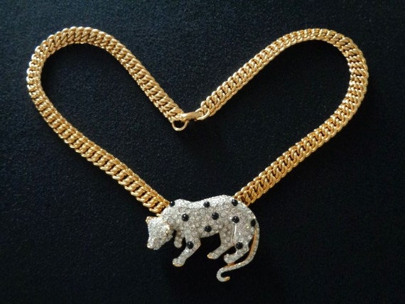 ゴールド パンサー ユニセックス レオパード ペンダント ネックレス