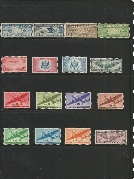 Antique US Stamp Collection 51 Postal Stamps Total Used and Mint