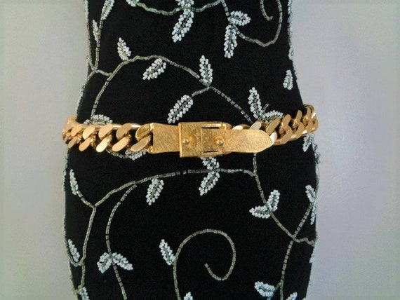 Fabulous Accessocraft NYC Yellow Gold Tone Jumbo Miami Curb  display picture 3