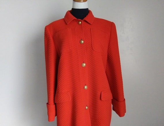 90 VALENTINO Made in Italy Red Hot Tomato Color W… - image 8