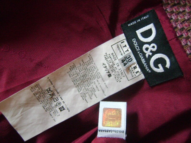 D & G Dolce and Gabbana Made in Italy Wool Blend Pink Maroon Etsy