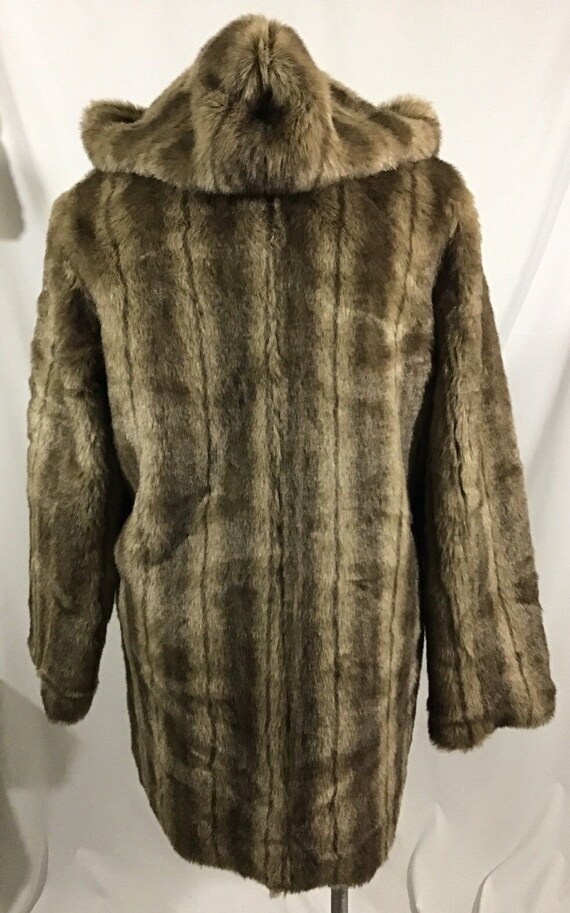 Stylish Dennis Basso Brown Faux Mink Fur Suede Re… - image 6