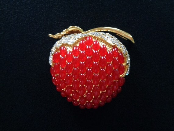 Gorgeous Sweet Fruit Red Acrylic Glass Strawberry… - image 1