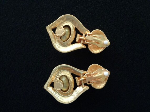 Elegant Red Wine Color Enamel & Faceted Oval Cut … - image 6