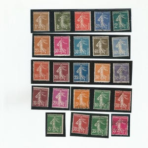 France Seed Sower Old Stamps Set of Collectibles 1906 - 1937 Used and Unused