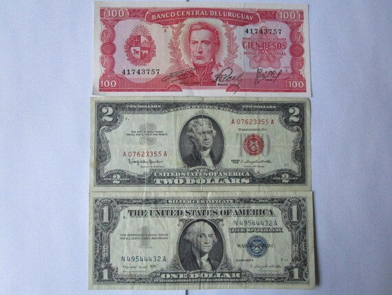 3 old banknote paper