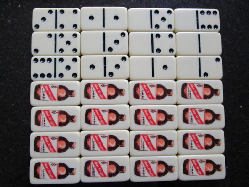 Vintage RED STRIPE Jamaican Lager Beer Bottle Advertising Double Six Domino Marblelike Dominoes Game 28 Set Brewery Collectibles Toys Games