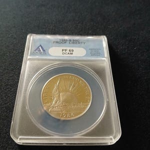 1986 S 50 C America History Commemorative Statue of Liberty Copper Nickel Half Dollar Graded PF69 DCam by ANACS US American Historical Coin