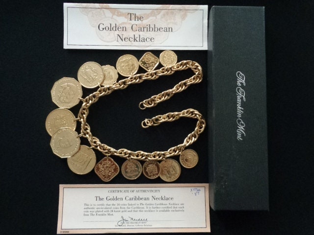 1980 Franklin Mint Jewelry the Golden Caribbean 24k Yellow Gold