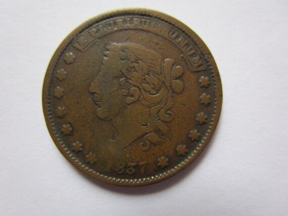 Very Old 1837 Liberty Hard Times Token Millions for Defence Not