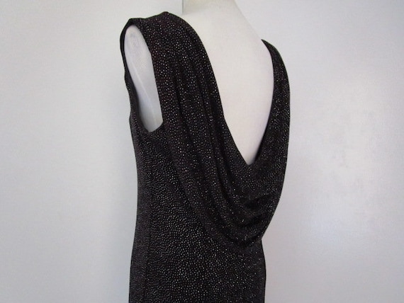 Night Way Collections Made in USA Black Color With Shimmering Silver  Metallic Motif Sexy Ruched Back Slit Long Formal Evening Gown Dress S M -  Etsy