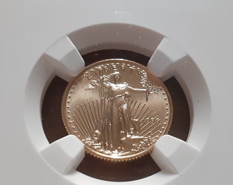 1996 Eagle Gold 5 Dollar US Bullion Coin NGC Graded MS70 Collector's Coin American Saint-Gaudens Liberty Holding a Torch 1/10 Oz 2.83 Grams
