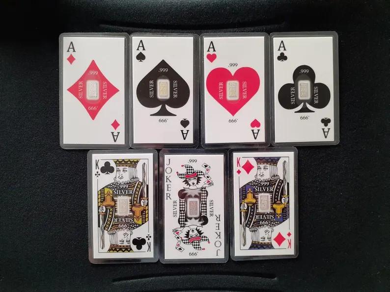 Awesome 7pcs Playing Poker Cards Aces King of Diamond Heart Spade