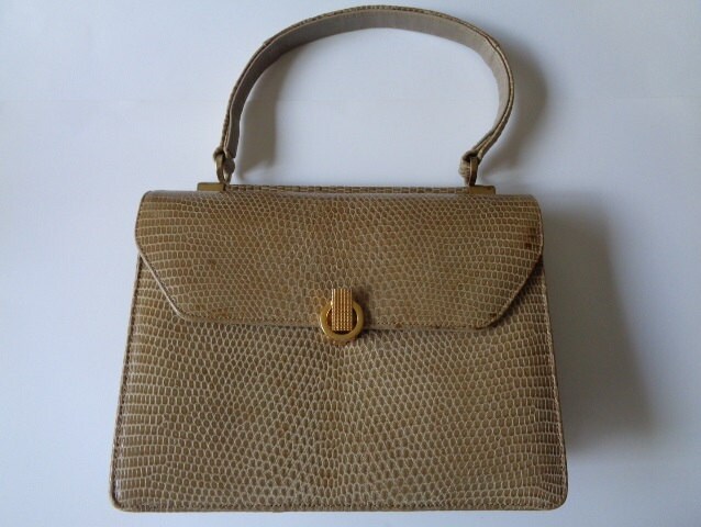 Vintage BELLESTONE Timeless Beauty Bag Exotic Reptile Genuine 