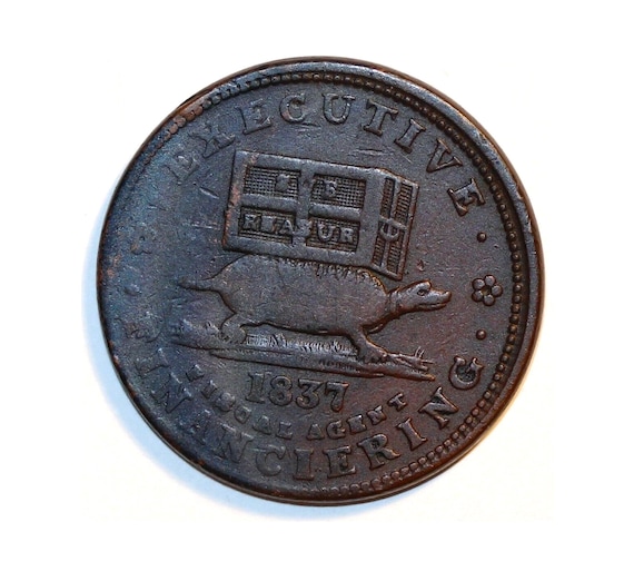 Antique Hard Times Token Executive Experiment 1837 Fiscal - Etsy