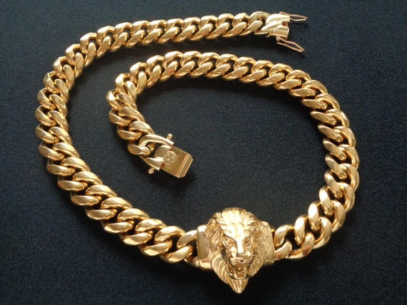 Stunning 18KT Yellow Gold Plated Thick Miami Curb… - image 1