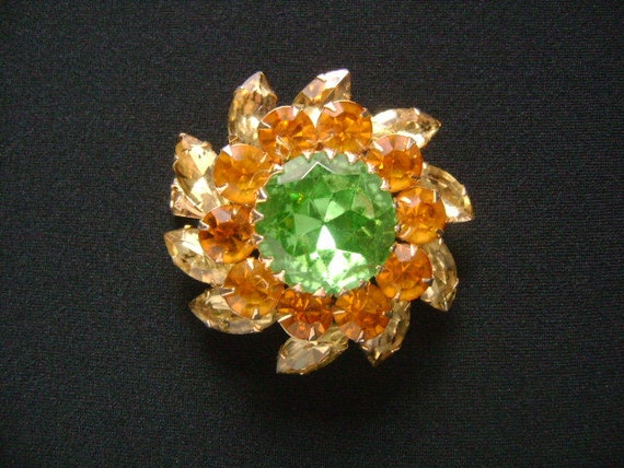 Vintage JUDY LEE Jewelry Navette Marquise Round Cut Honey