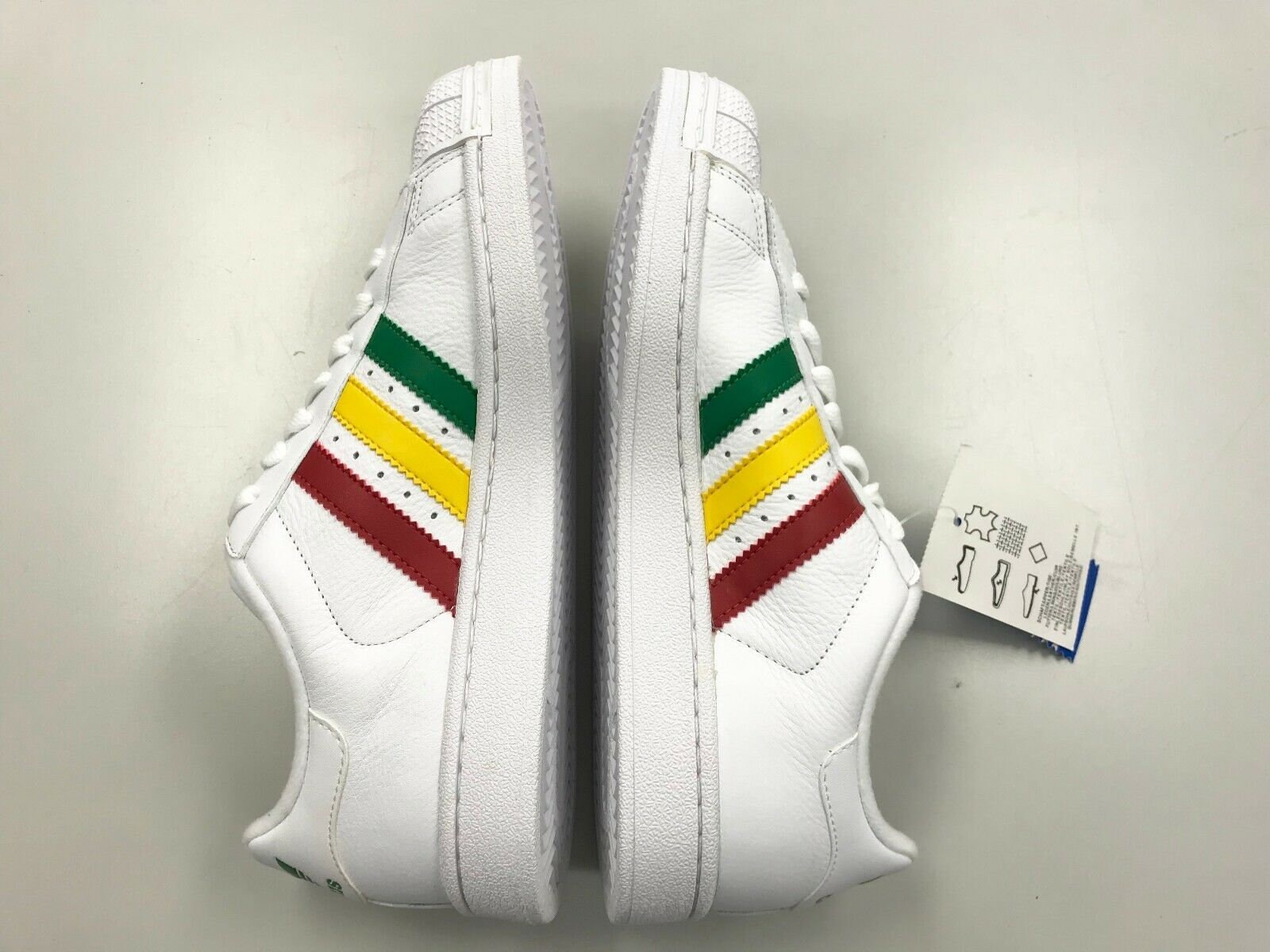 Tolle Vtg ADIDAS Originals Superstar II Seltene Farben WeiB Grun Rot Gelb Gestreiftes Leder UNISEX Damen Herren Schuhe Krawatte Sneakers Damen Sz 6 Etsy