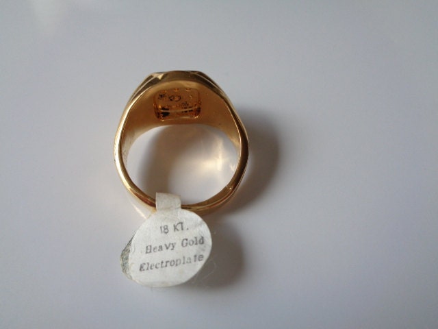 18KT 18 Karat HGE Heavy Yellow Gold Electroplate With Cubic 18KT 18 Karat HGE Heavy Yellow Gold Electroplate With Cubic
