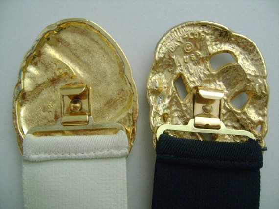 Vintage Oval Enamel Belt Buckle Gold & Cream Abstract Design s-l500.jpg main image 4