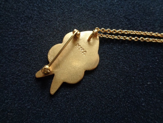 Vintage MMA the Metropolitan Museum of Art Jewelry Brushed Finish Gold Tone Metal Cute Abstract Fish Small Pendant Brooch Pin Chain Necklace Etsy
