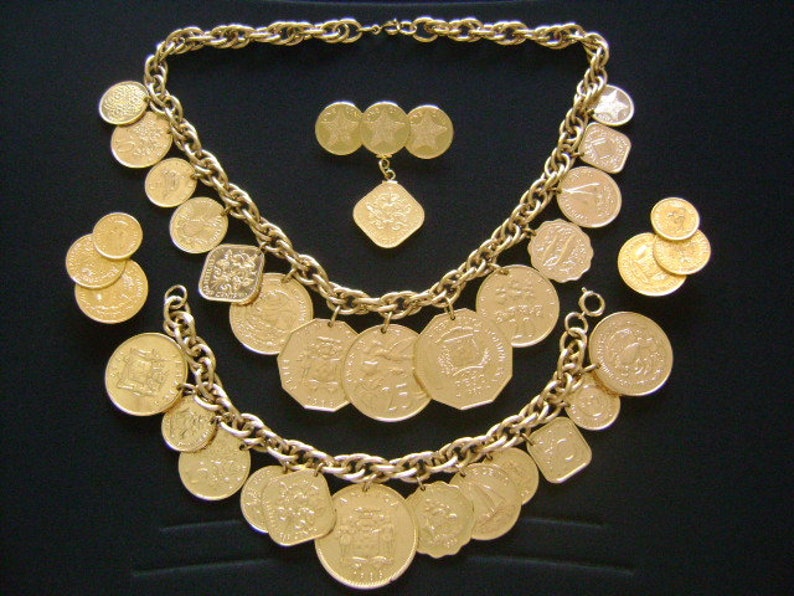 Franklin Mint Full Parure Jewelry Set The Golden Caribbean 24k Etsy