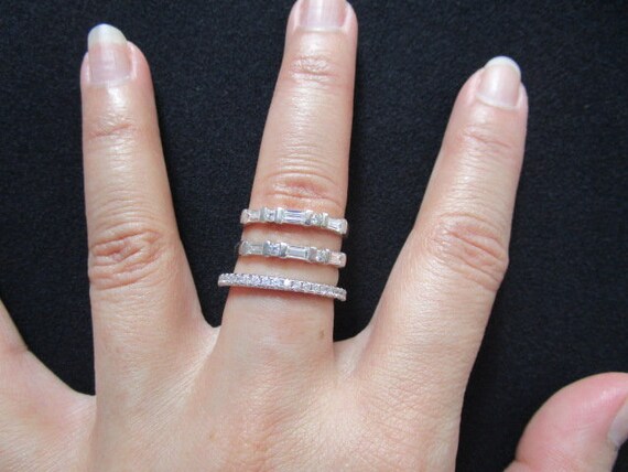 Eternity Anniversary Stackable Rings Band 925 Sil… - image 4