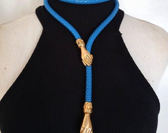 DL Auld Rainbow Iridescent Belt Metal Mesh Body Snake Scales 