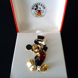 【極希少】Disney Napier バングル ミッキー ゴールドカラー Walt Disney Mickey & Co. Napier Gold Tone Metal White/Cream