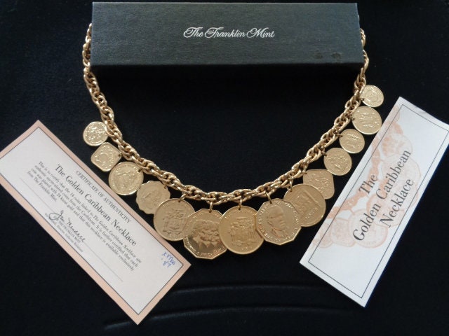 1980 Franklin Mint Jewelry the Golden Caribbean 24k Yellow Gold