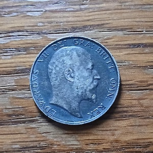 1902 King Edward VII British Empire Shilling British Sterling Silver Antique Collectible Coin United Kingdom of Great Britain UK Numismatics