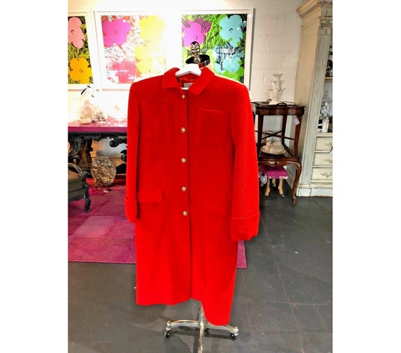 90 VALENTINO Made in Italy Red Hot Tomato Color W… - image 2