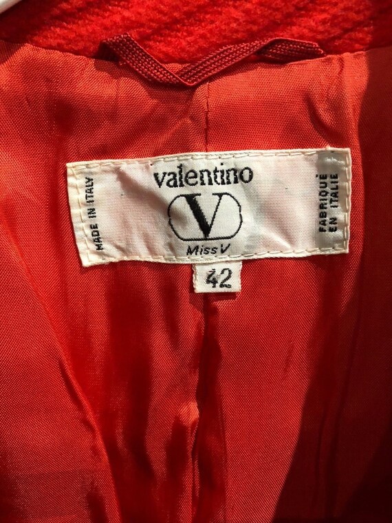 90 VALENTINO Made in Italy Red Hot Tomato Color W… - image 7