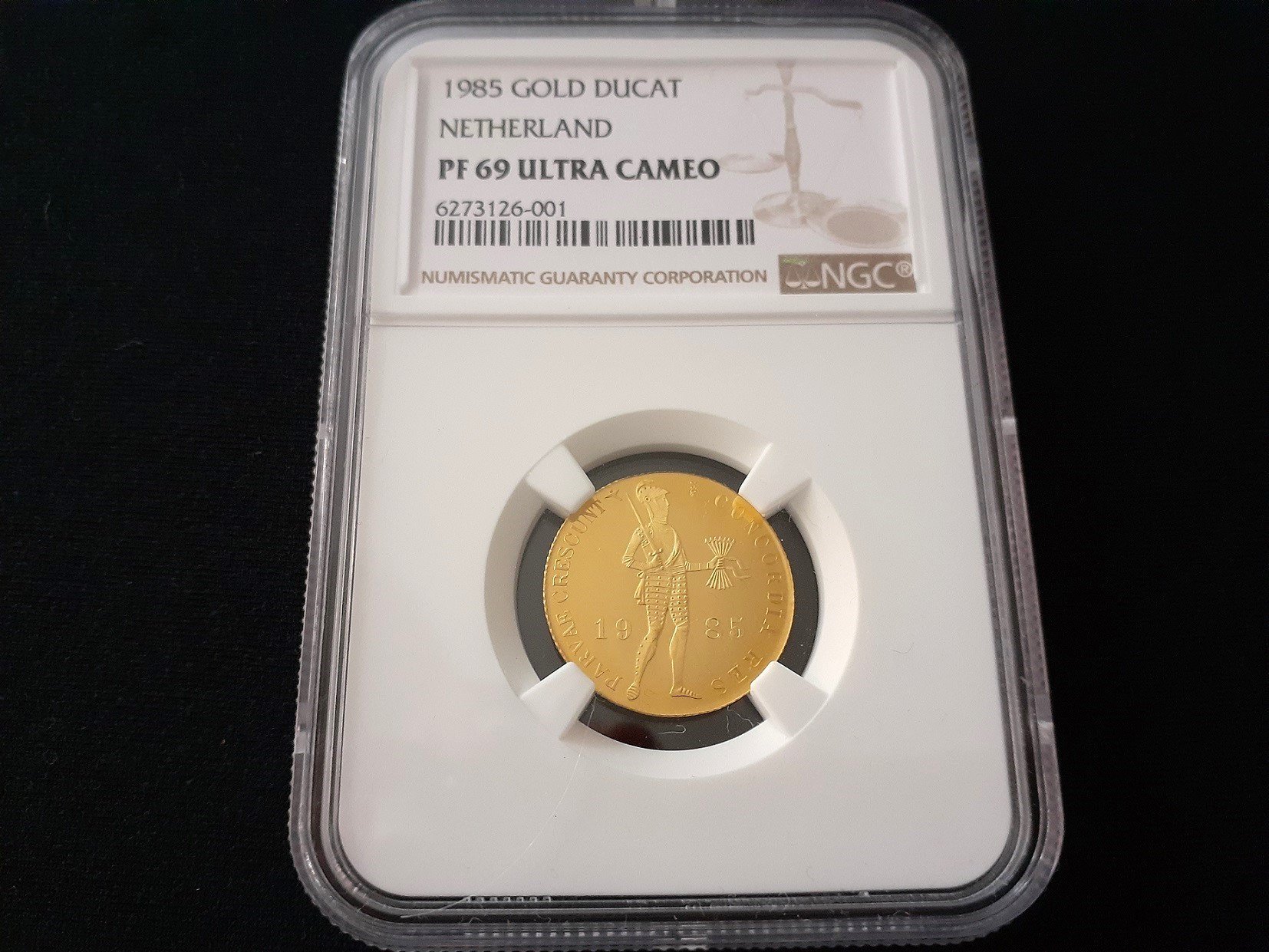 1985 Netherlands Gold Ducat Proof NGC PF 69 Ultra Cameo Finest