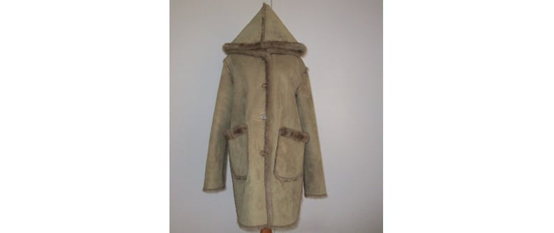 Stylish Dennis Basso Brown Faux Mink Fur Suede Reversible Hooded Parka Jacket Women/'s Warm Winter Cold Weather Outerwear Knee Length Coat SM