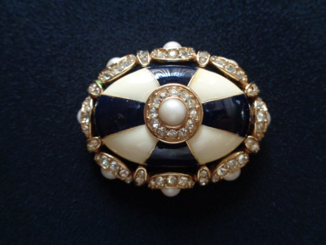 大人の上質  Gold Yellow Jewelry CINER Vtg Plated White Cream Black With アクセサリー