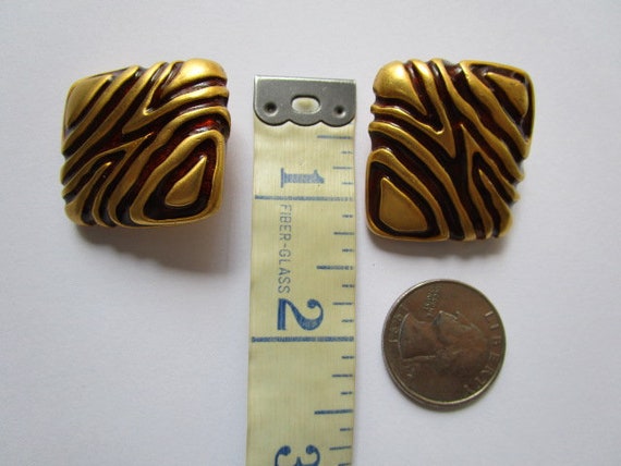 Vintage DONALD STANNARD Jewelry Matte Finish Gold… - image 5