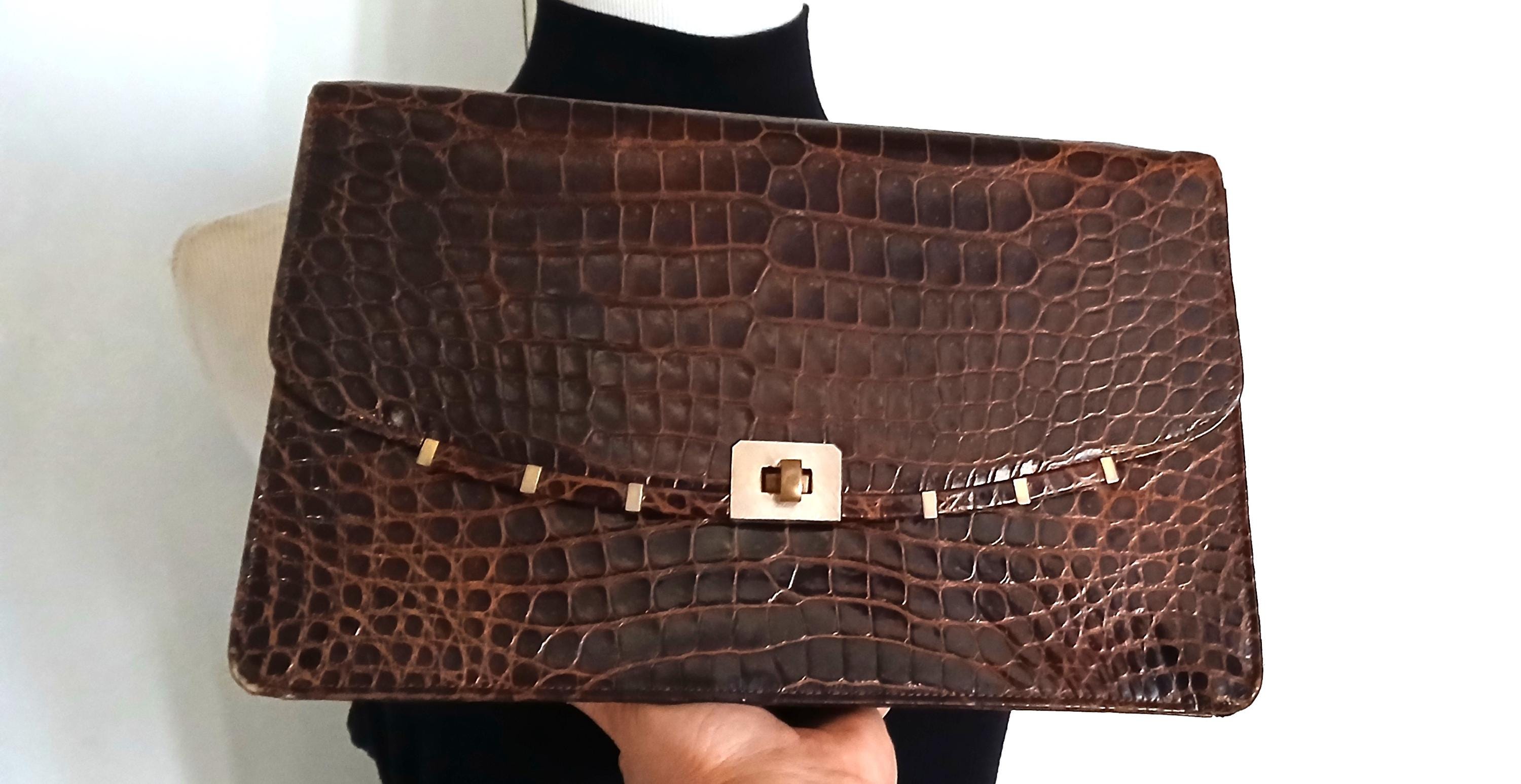Classic Vintage Saks Fifth Avenue Made in France Chocolate Brown