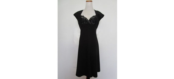 Lovely 90s AJ Bari Solid Black Color Sequined Sex… - image 1