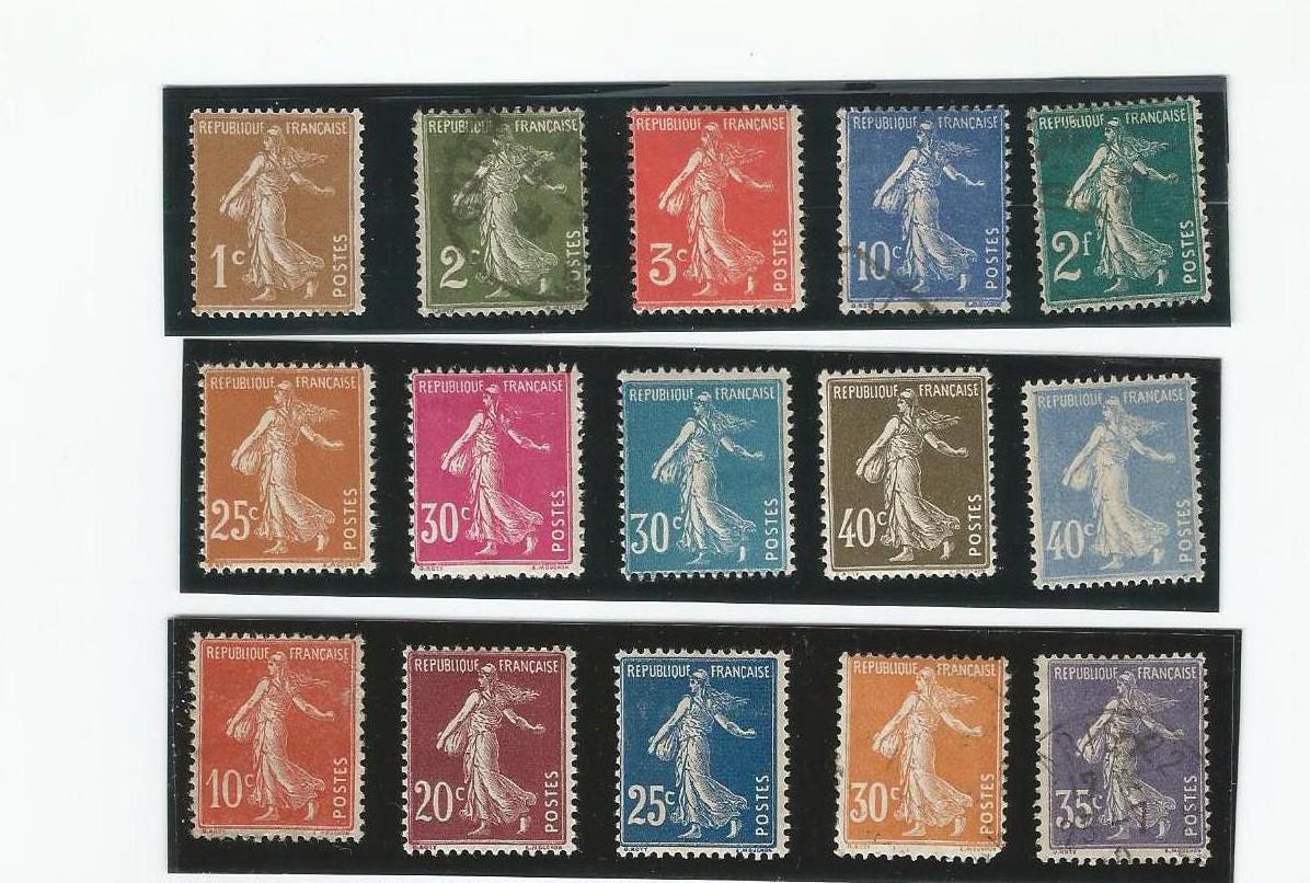フランスの種まき人古い切手セット（収集品）1906年～1937年 使用済み