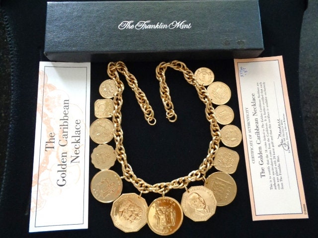 1980 Franklin Mint Jewelry the Golden Caribbean 24k Yellow Gold