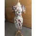 Rare Vintage NITELINE Patriotic Colors White Blue Red Gold Silver Moon & Star Motifs Beaded Sequins Very Unique Statement Dress Size 4 XS S 