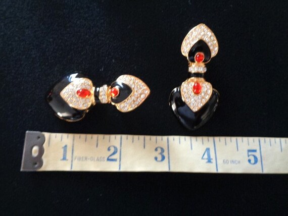 Gorgeous Black Gloss Color Enamel With Ruby Red C… - image 7