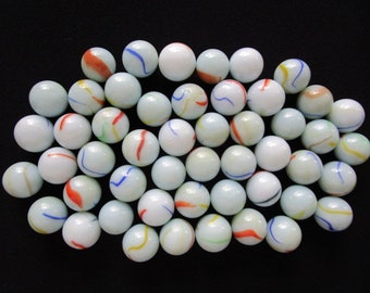 Lot 50 Pcs White Blue Green Yellow Orange White Swirled Glass Marbles Ball Shooter Classic Vintage Game Toys Home Table Jar Bowl Decoration