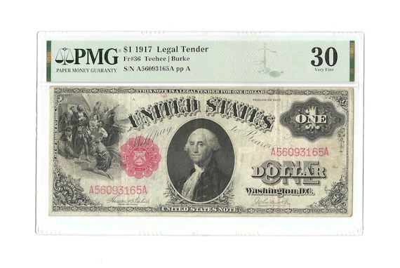 1917 1 One Dollar Bill Legal Tender SAWHORSE FR36 Teehee / Burke