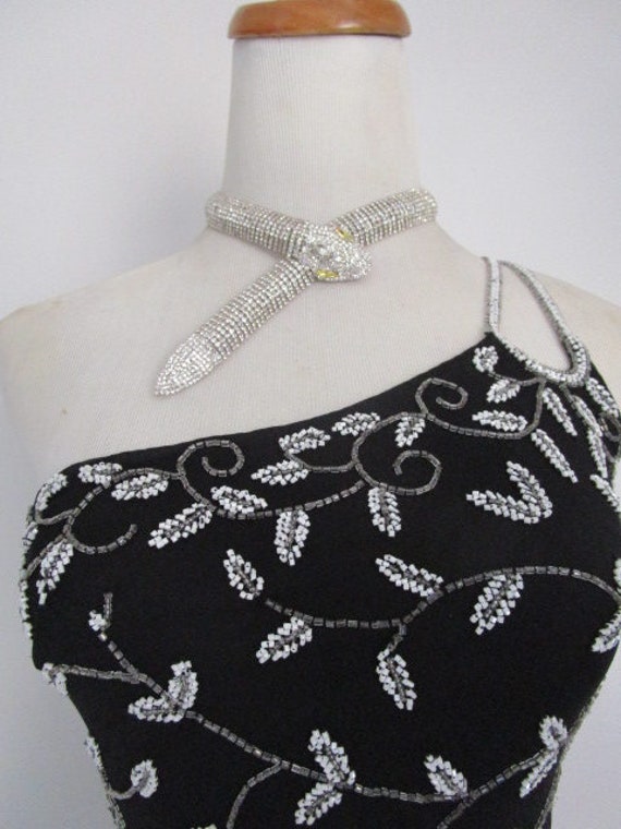 Dazzling Silver Tone W/ Sparkling Rhinestone Snak… - image 3